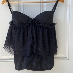 Corset lace black top